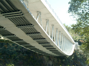 Hybrid Stress Ribbon Deck Bridges