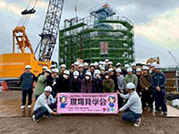 熊本高等専門学校４年生がケーソン工事の現場を見学