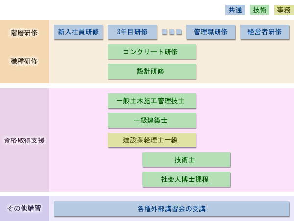 研修、資格支援